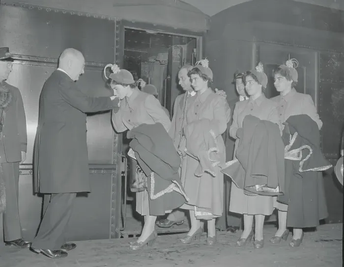 Framed Print : Dionne Quintuplets Honoring Cardinal Spellman