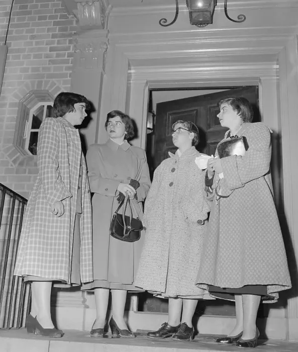 Framed Print : Dionne Sisters Chatting with One Another Framed Print : Dionne Sisters Chatting with One Another
