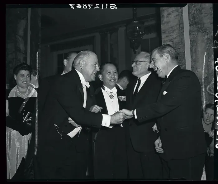 Framed Print : UN Diplomats Socializing at UN Ball Framed Print : UN Diplomats Socializing at UN Ball