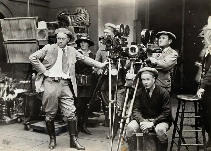 Framed Print : Director Cecil B. DeMille and Film Crew Framed Print : Director Cecil B. DeMille and Film Crew