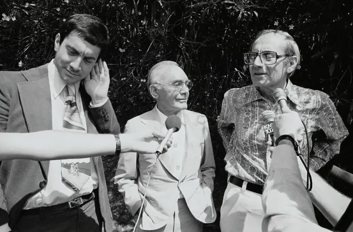 Framed Print : Director Edward Buzzell with Friends Framed Print : Director Edward Buzzell with Friends