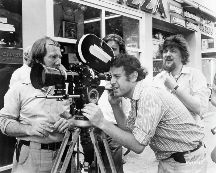 Framed Print : Director Milos Forman Looking into Movie Camera Framed Print : Director Milos Forman Looking into Movie Camera