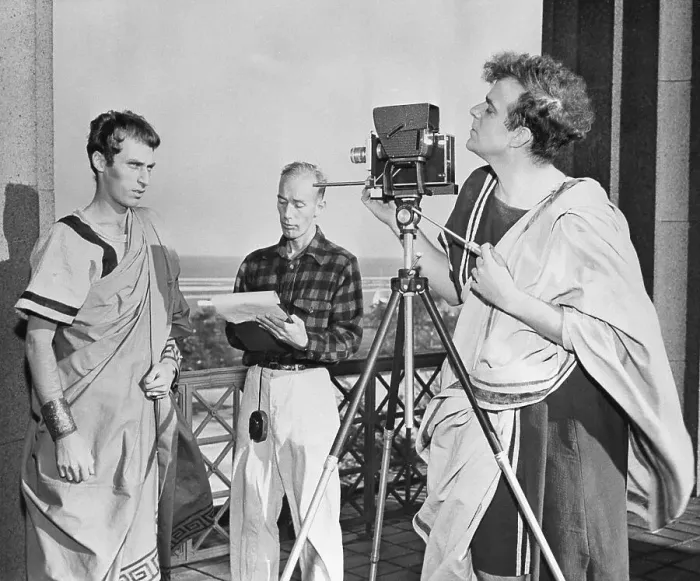 Framed Print : Director Preparing Shot for Julius Caesar Motion Picture Framed Print : Director Preparing Shot for Julius Caesar Motion Picture
