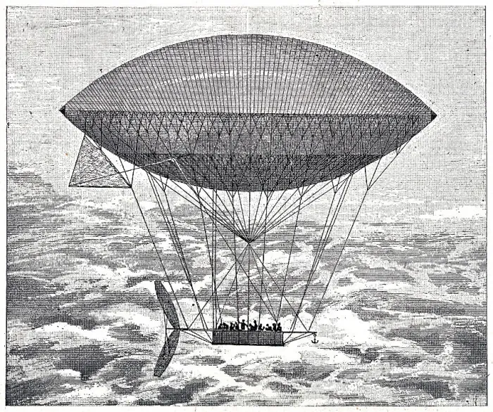 Framed Print : The dirigible aerostat with propeller and animated motor of M. Dupuy-de-Lome, February 2, 1872 Framed Print : The dirigible aerostat with propeller and animated motor of M. Dupuy-de-Lome, February 2, 1872