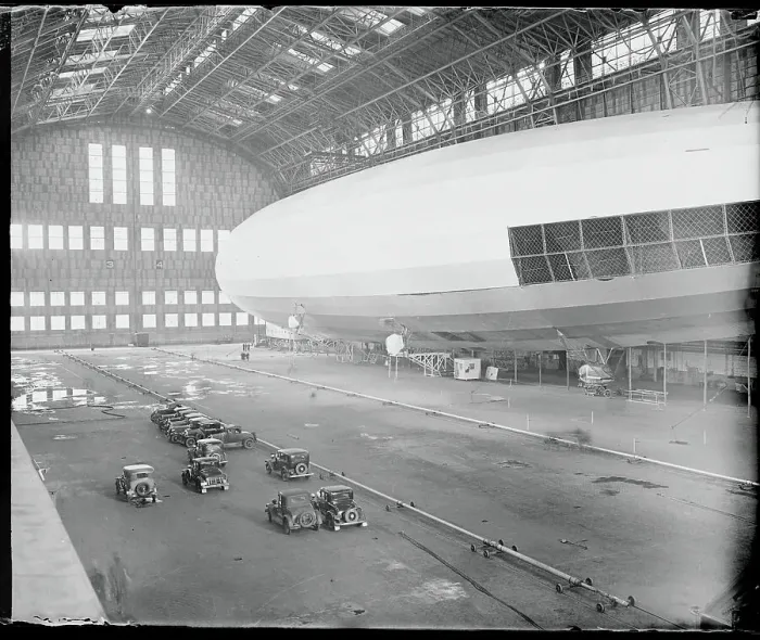 Framed Print : Dirigible Inside Hangar Framed Print : Dirigible Inside Hangar