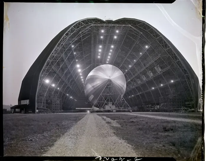 Framed Print : Dirigible Macon Lands in Field Framed Print : Dirigible Macon Lands in Field