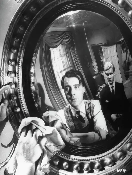 Framed Print : Dirk Bogarde and James Fox in The Servant Framed Print : Dirk Bogarde and James Fox in The Servant