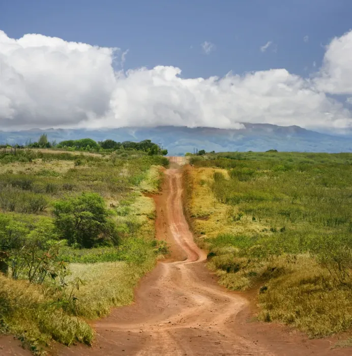 Framed Print : Dirt road through landscape Framed Print : Dirt road through landscape