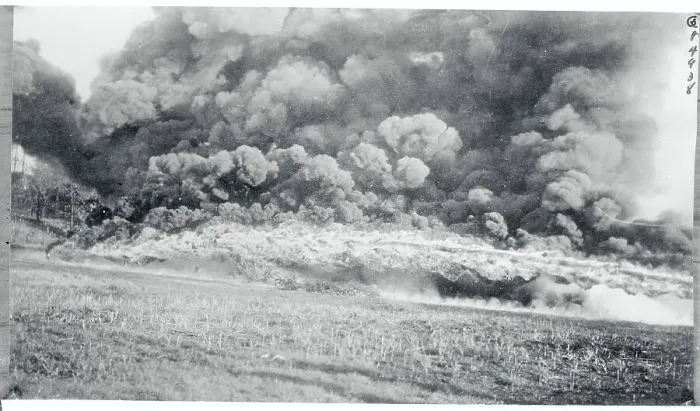 Framed Print : Discharge From a British Flame-Thrower Framed Print : Discharge From a British Flame-Thrower