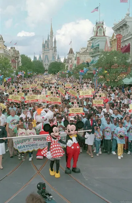 Framed Print : Disney Characters Leading Parade