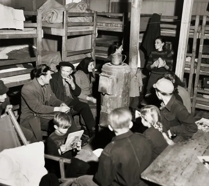 Framed Print : Displaced Persons In German Camp Framed Print : Displaced Persons In German Camp