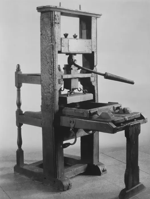 Framed Print : Display of the Franklin Printing Press Framed Print : Display of the Franklin Printing Press