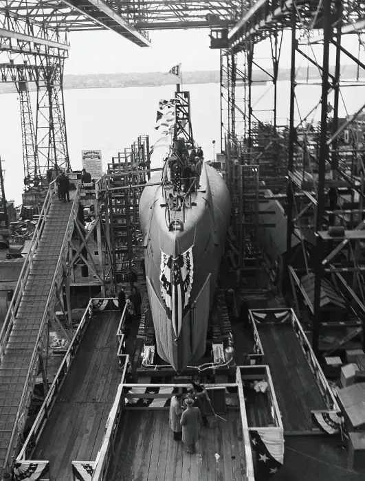 Framed Print : Display of Newly Designed Navy Submarine Before Launch Framed Print : Display of Newly Designed Navy Submarine Before Launch