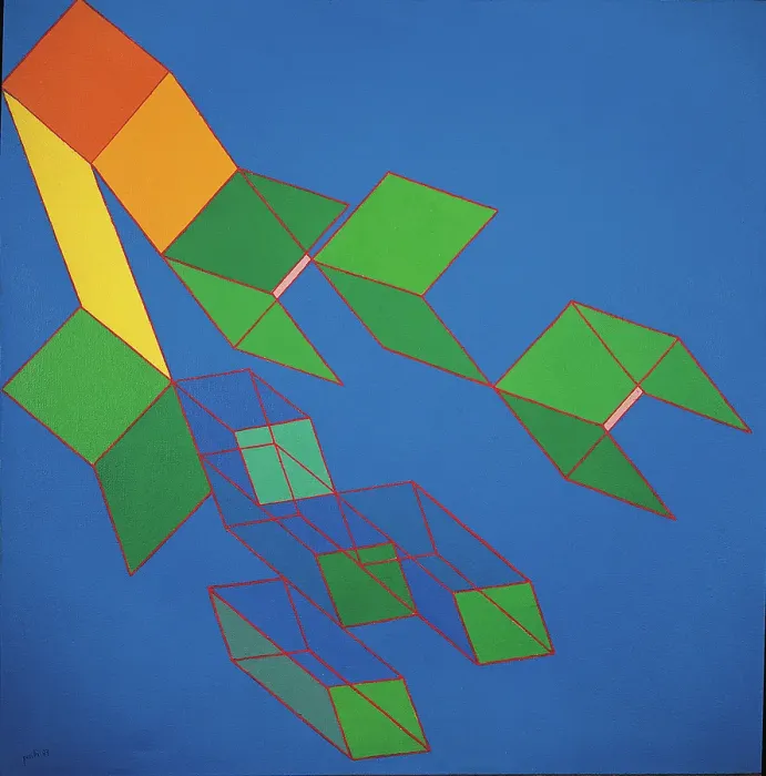 Framed Print : Dissipative structures, by Achille Perilli, 20th Century Framed Print : Dissipative structures, by Achille Perilli, 20th Century