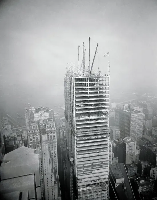 Framed Print : Distant View of Workers Atop Skyscraper Framed Print : Distant View of Workers Atop Skyscraper