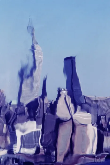 Framed Print : Distorted Image of Empire State Building in the 1960's Framed Print : Distorted Image of Empire State Building in the 1960's