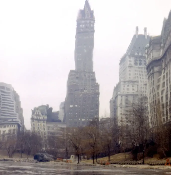 Framed Print : Distorted Image of Sherry Netherland Hotel and NYC Skyline in the 1960's Framed Print : Distorted Image of Sherry Netherland Hotel and NYC Skyline in the 1960's