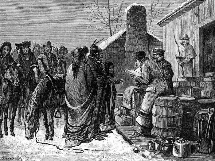 Framed Print : Distributing Supply To Indians; Drawing Framed Print : Distributing Supply To Indians; Drawing
