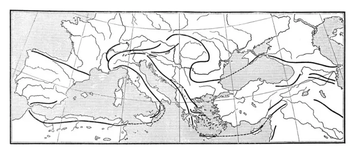 Framed Print : Distribution of the chain mountains of Europe and the adjacent areas Framed Print : Distribution of the chain mountains of Europe and the adjacent areas