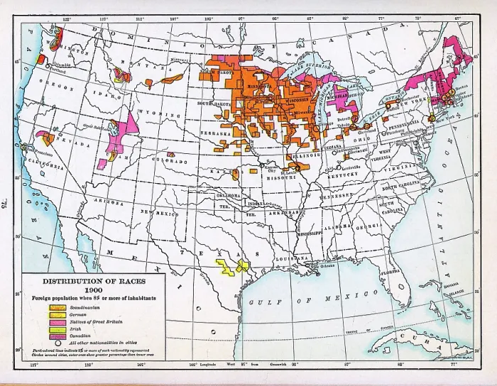 Framed Print : Distribution Of Races In The United States, 1900 Framed Print : Distribution Of Races In The United States, 1900
