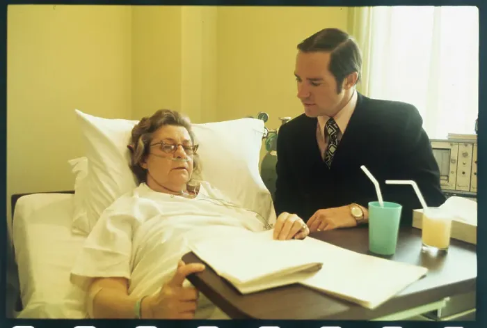 Framed Print : Dita Beard with David Flemming at Her Bedside Framed Print : Dita Beard with David Flemming at Her Bedside
