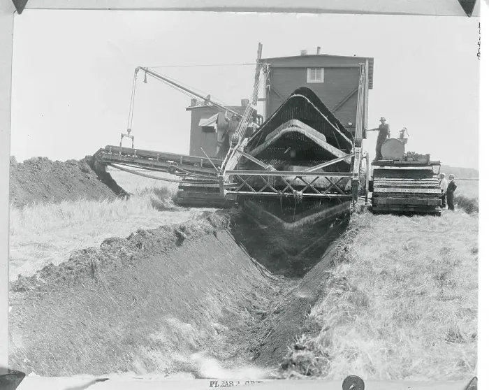 Framed Print : Ditch Digging Machine Framed Print : Ditch Digging Machine