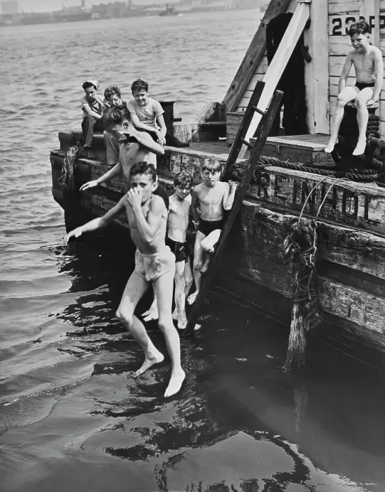 Framed Print : Diving From An East River Pier Framed Print : Diving From An East River Pier