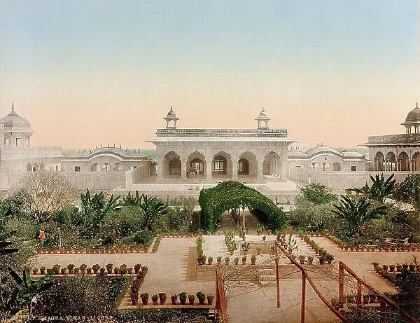 Diwan-i-Chas Palace in Agra, 1890, India, Historic, digitally restored reproduction from an original of the period