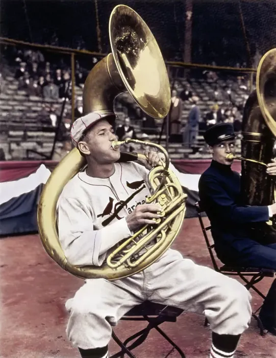 Framed Print : Dizzy Dean Playing the Sousaphone Framed Print : Dizzy Dean Playing the Sousaphone