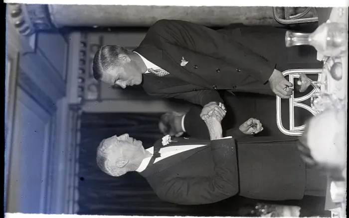 Framed Print : Dizzy Dean Talking To Connie Mack Framed Print : Dizzy Dean Talking To Connie Mack