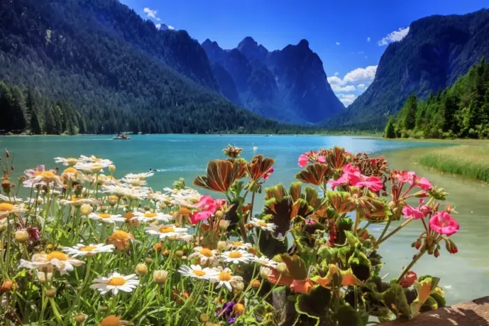 Framed Print : Dobbiaco lake, Dolomites Framed Print : Dobbiaco lake, Dolomites