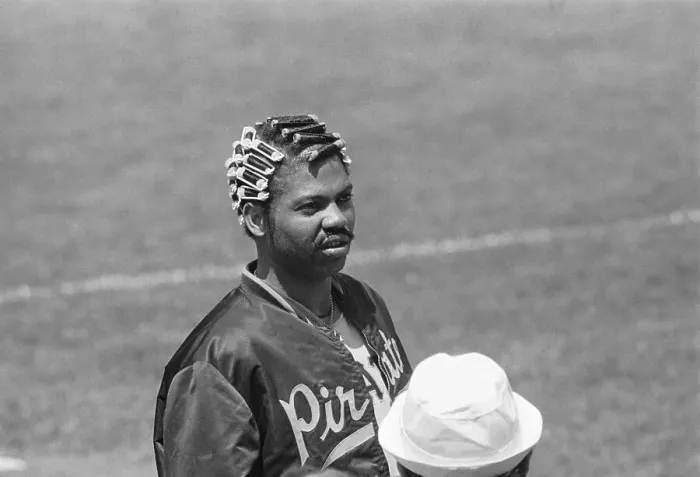 Framed Print : Dock Ellis Wearing Curlers in His Hair Framed Print : Dock Ellis Wearing Curlers in His Hair