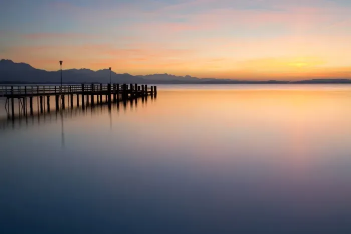 Framed Print : Dock in the evening light near Chieming on Lake Chiemsee, Bavaria, Germany, Europe, PublicGround Framed Print : Dock in the evening light near Chieming on Lake Chiemsee, Bavaria, Germany, Europe, PublicGround