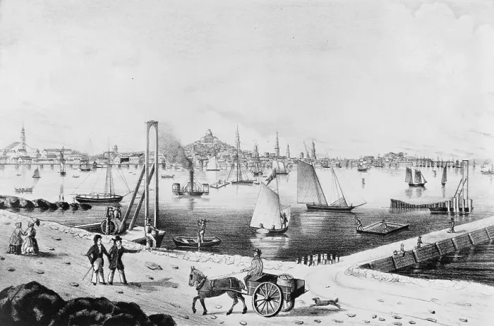 Framed Print : Dock Scene of Boston Framed Print : Dock Scene of Boston