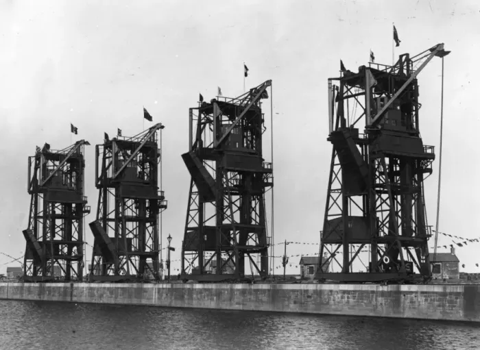 Framed Print : Dockside Cranes