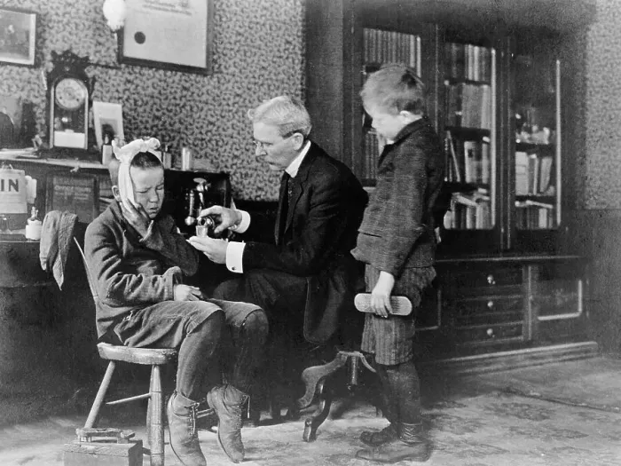 Framed Print : Doctor Dispensing Medicine