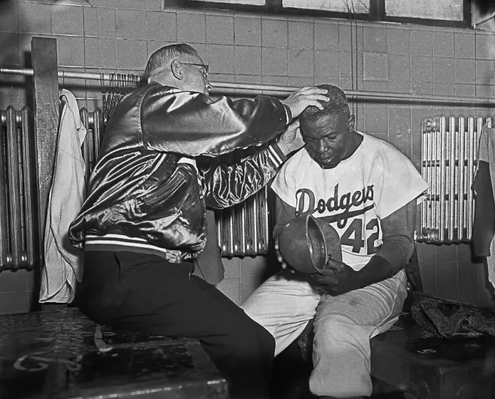Framed Print : Doctor Examining Jackie Robinson Framed Print : Doctor Examining Jackie Robinson