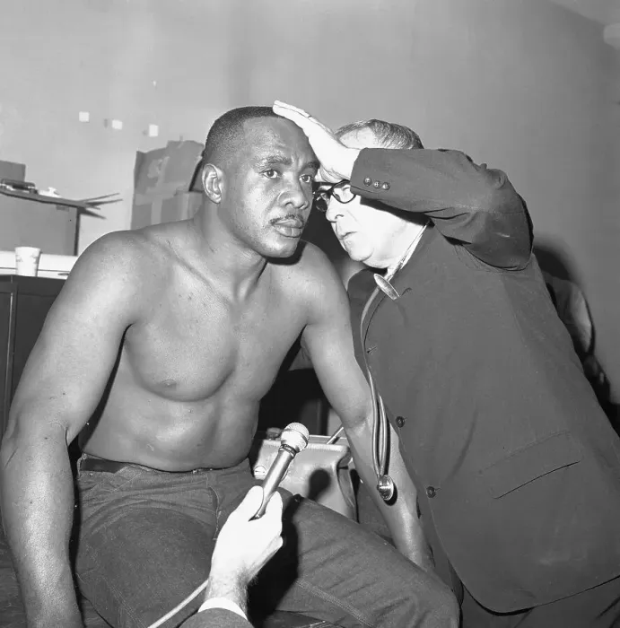 Framed Print : Doctor Examining Sonny Liston Framed Print : Doctor Examining Sonny Liston