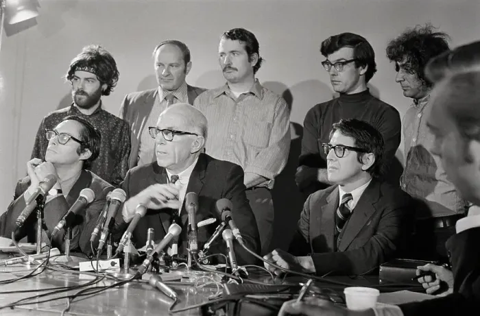 Framed Print : Doctor Spock and Chicago Seven at Press Conference Framed Print : Doctor Spock and Chicago Seven at Press Conference