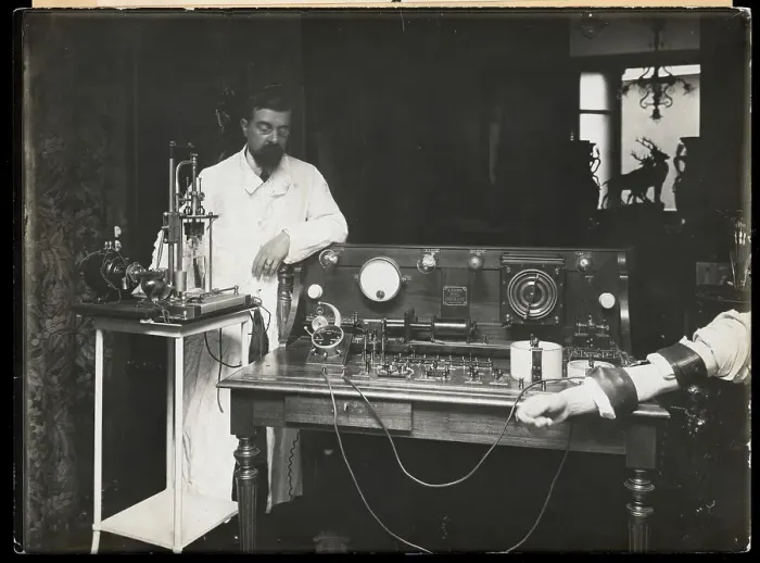 Framed Print : Doctor Using a Rheostat