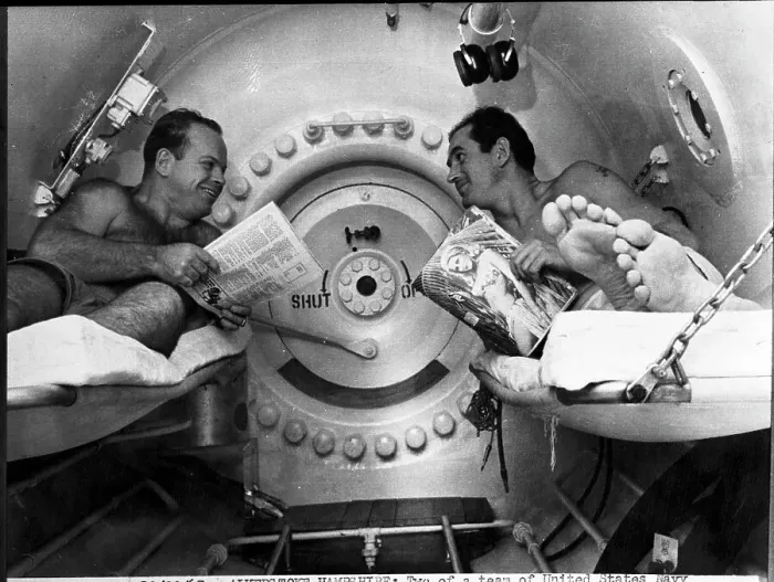 Framed Print : Doctors in Decompression Chamber Framed Print : Doctors in Decompression Chamber