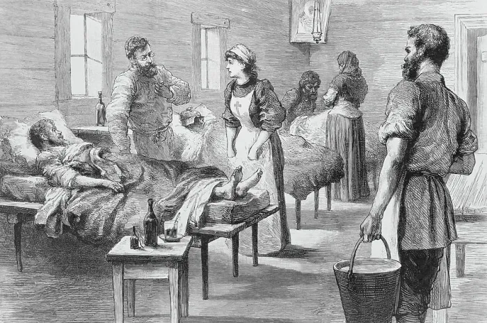 Framed Print : Doctors and Nurses Attending to Patients Framed Print : Doctors and Nurses Attending to Patients
