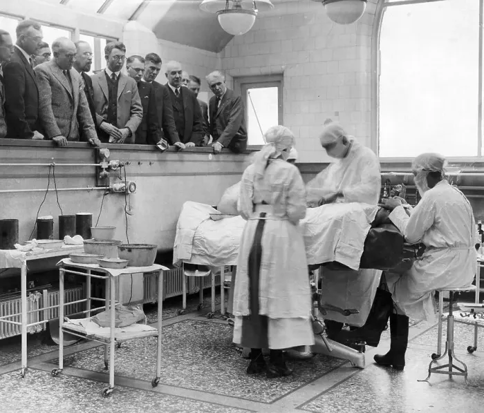 Framed Print : Doctors Watching Surgery In Tottenham Framed Print : Doctors Watching Surgery In Tottenham