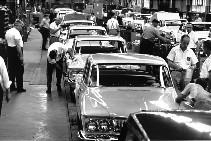 Framed Print : Dodge Cars Coming Off Assembly Line in Detroit Framed Print : Dodge Cars Coming Off Assembly Line in Detroit