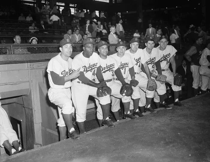 Framed Print : Dodgers All-Star Players in the Dugout Framed Print : Dodgers All-Star Players in the Dugout