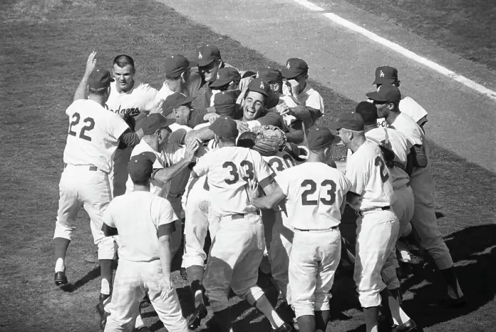 Framed Print : Dodgers Mobbing Smiling Sandy Koufax Framed Print : Dodgers Mobbing Smiling Sandy Koufax