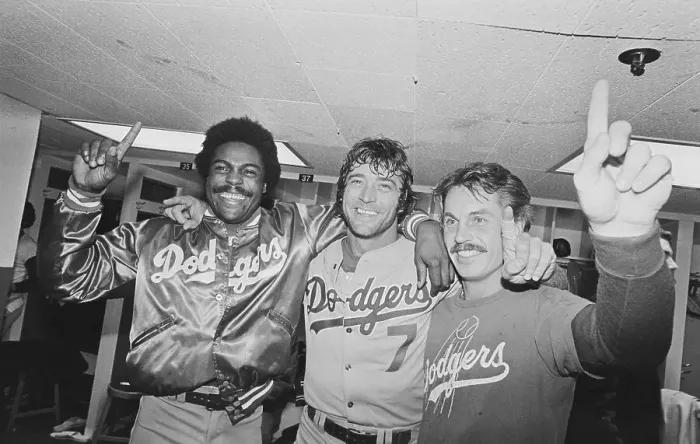 Framed Print : Three Dodgers Most Valuable Players Posing Together Framed Print : Three Dodgers Most Valuable Players Posing Together