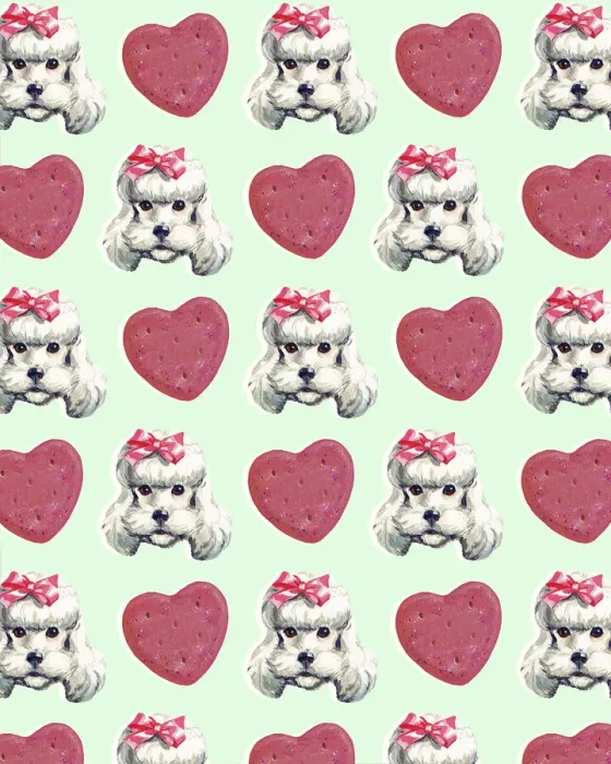 Framed Print : Dog and Heart Pattern Framed Print : Dog and Heart Pattern