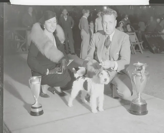 Framed Print : Dog Show Winner with Owners Framed Print : Dog Show Winner with Owners