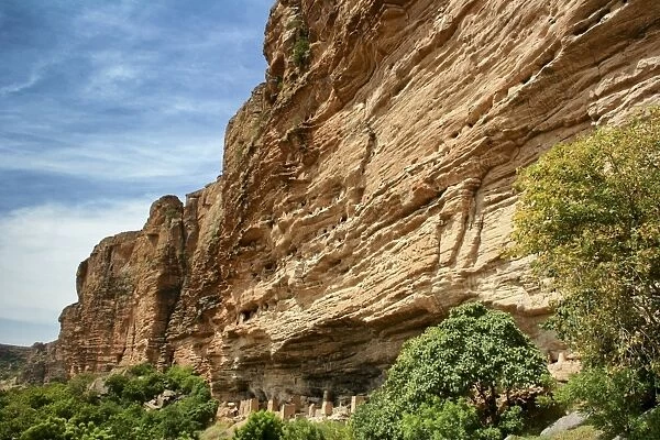 Dogon village of Nombori underneath the Bandiagara Escarpment